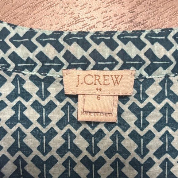 J. Crew Sleeveless Blouse with Coral and Teal Design - Picture 2 of 5